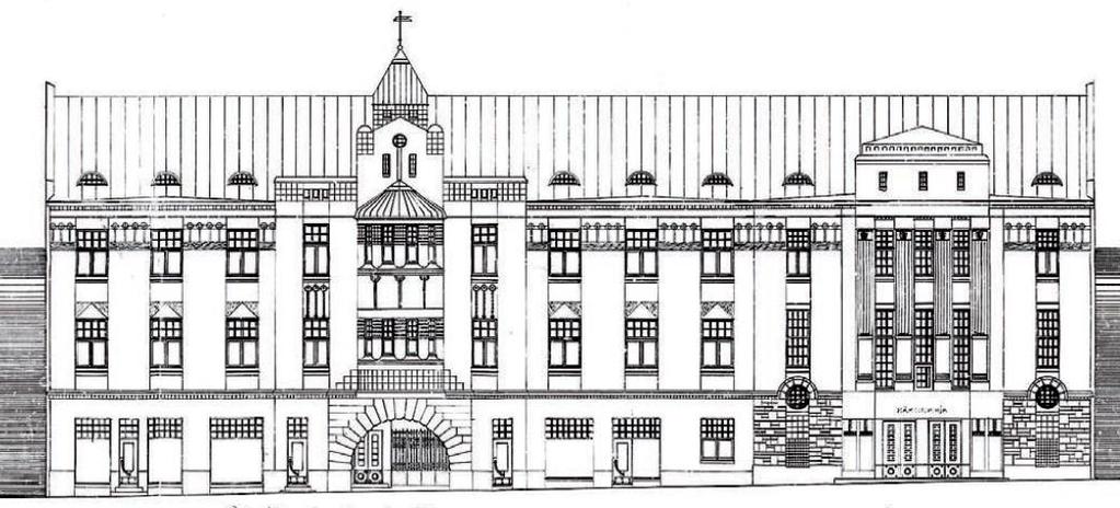 Kuvat: Seija Hirvikallio Pantin talon pääjulkisivupiirustus vuodelta 1909. Kuva: Tampereen rakennusvalvonnan arkisto Tontti nro 11 (Kauppakatu 2) Tontilla sijaitsee F. L.