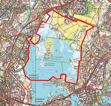 Maakunnallisesti tärkeät lintualueet Viikki Vanhankaupunginlahti, Helsinki (210101). Pohjakartta Maanmit taus laitos, lupanumero 187/MML/11. tä lajista viime vuosikymmeninä.