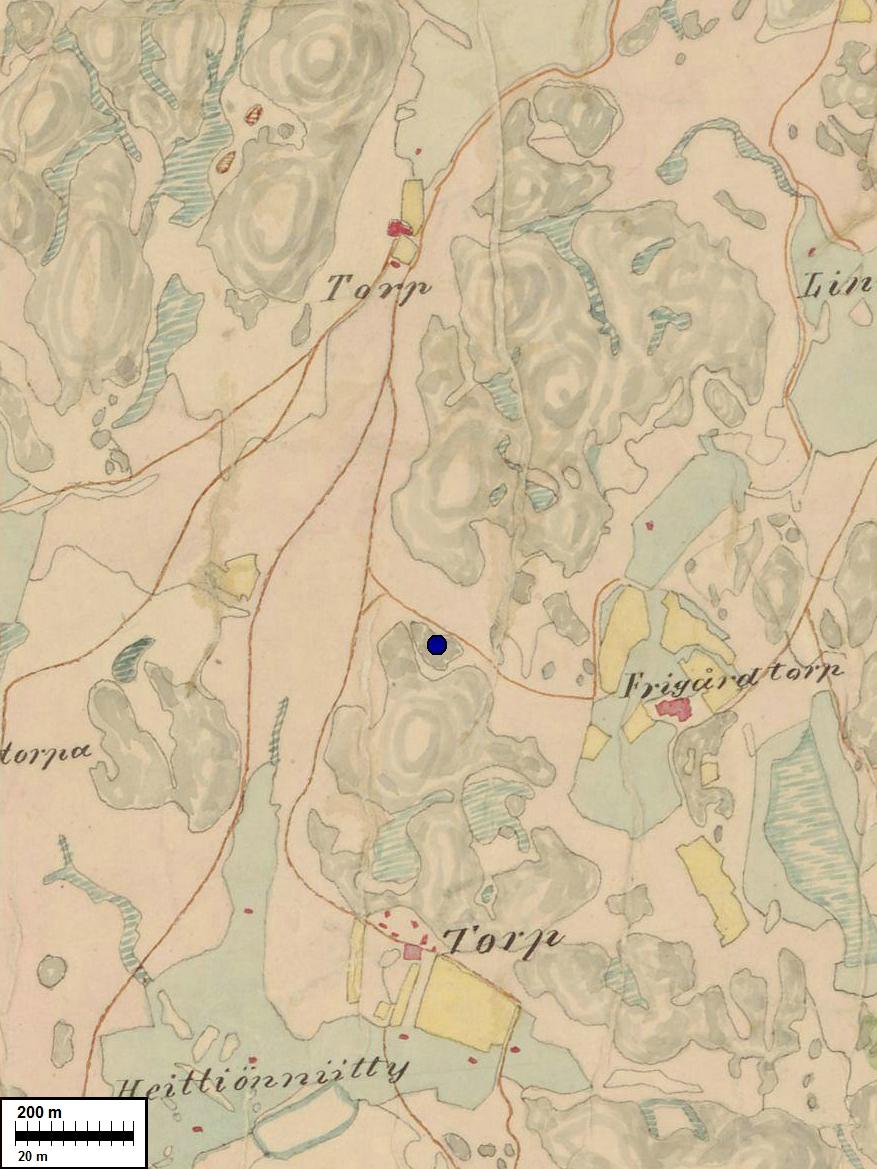 Vanhoja karttoja Ote kartasta vuodelta 1840 (1811).