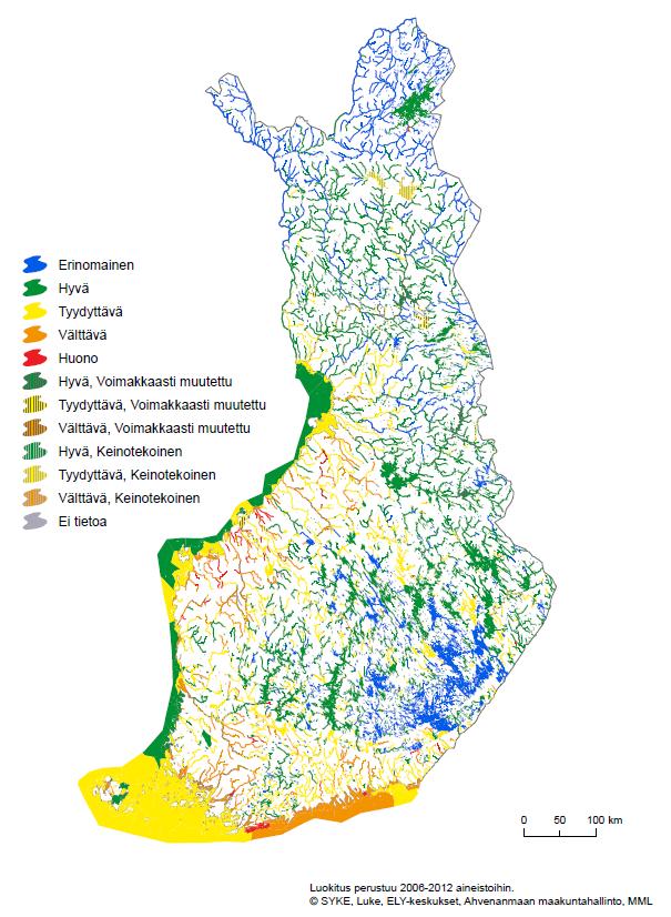 Vesienhoidon tavoitteena vesien hyvä tila Vesistöaluekohtainen suunnittelujärjestelmä, jossa kansalaisten ja sidosryhmien osallistuminen tärkeää Perustuu EU:n vesipolitiikan puitedirektiiviin (2000)