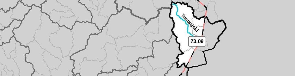 2.1. Hydrologia Koutajoen latvavesistöalue jakautuu yhdeksään ja Vienan Kemin latvavesistöalue kahdeksaan valuma-alueeseen (kuva 2-3), joiden koko vaihtelee 150 ja 1500 km 2 välillä.
