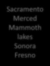 Sacramento Merced Mammoth lakes Sonora