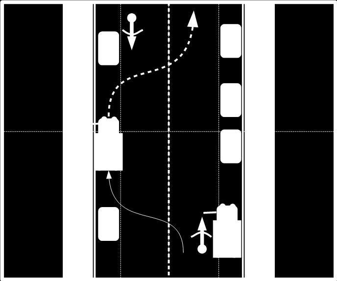 Pysäköinti vasemmalle taajamissa 9 36 : Taajamassa vasemmalle puolelle tietä pysäyttäminen ja pysäköinti on sallittu myös kaksisuuntaisella tiellä, jos se ei vaaranna