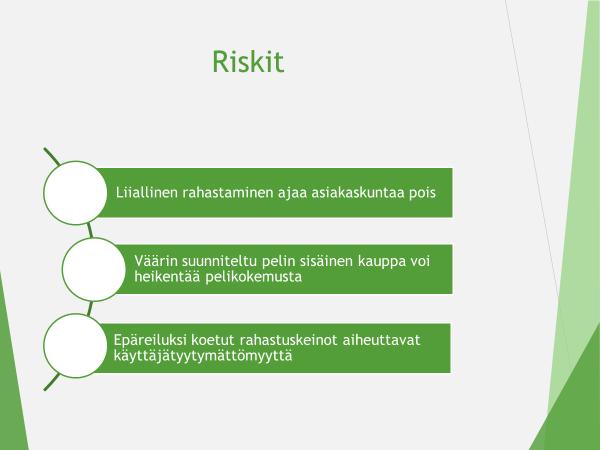 Online -pelit tarjoavat useita tilaisuuksia käyttäjänsä rahastamiseen. Ylirahastus kuitenkin säikyttää pelaajia. On muistettava, että verkkopelin pelinautinto on isosta käyttäjäpohjasta riippuvaista.