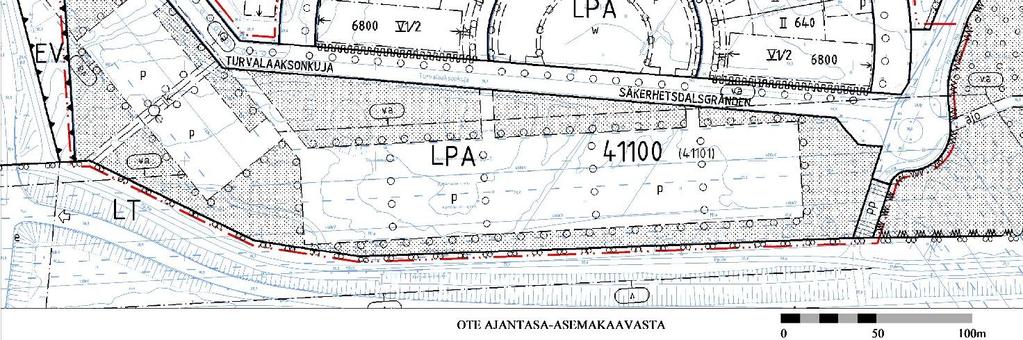 Muutosalueelle on Kehä III:a vasten osoitettu voimansiirtolinja 110 kv + 400 kv (Z1/4)