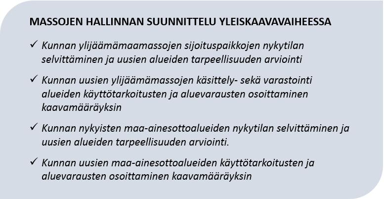 58 tulevat ylijäämämassojen käsittely- sekä varastointialueet.