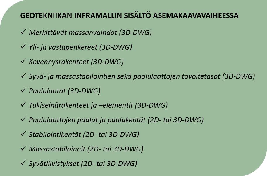 83 Geotekniikka Asemakaavavaiheen geoteknisessä suunnittelussa keskitytään maa- ja pohjarakennusteknisten riskien ja haittavaikutusten määrittämiseen sekä niiden minimointiin kaava-alueen