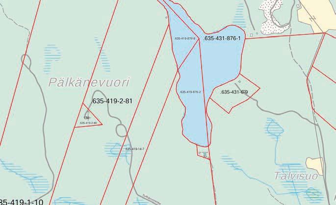 Etusaaren ranta-asemakaava, kaavaselostus, liite 4: Rantaviivan pituus ja kantatilatarkastelu Sulkavuori 635-419-14-7 6.8.