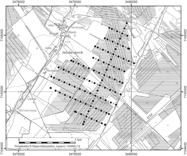 Vaalassa tutkitut suot ja niiden turvevarat. Osa 2. 3. Istulansuo Istulansuo (kl. 3414 06, x=7155,1, y=3479,1) sijaitsee Istulanperällä noin 15 km kunnan keskustasta lounaaseen.