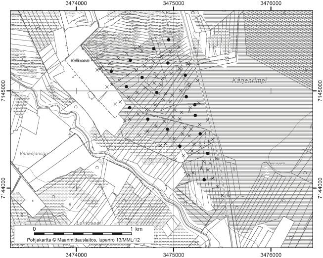 Vaalassa tutkitut suot ja niiden turvevarat. Osa 2. 6. Kallioneva Kallioneva (kl. 3414 05, x=7145,0, y=3474,8) sijaitsee noin 25 km kunnan keskustasta lounaaseen.