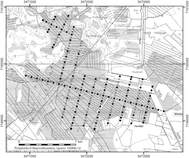 Vaalassa tutkitut suot ja niiden turvevarat. Osa 2. 21. Peipporäme Peipporäme (kl. 3414 05, x=7149,3, y=3472,3) sijaitsee noin 24 km kunnan keskustasta lounaaseen.