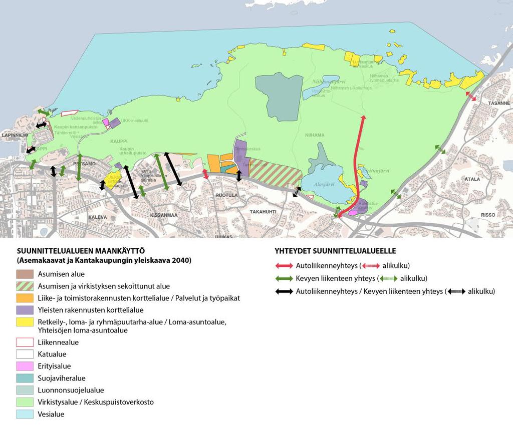 Suunni elualue Tarkastelualue on pinta-alaltaan noin 17 km 2. Aluerajaus on esite y kartalla ks. tarkastelualueen kar a.