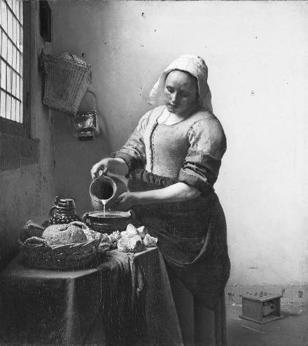 Kuva 3. Johannes Vermeer, The Milkmaid, 1657 1661. esimerkkinään käyttämä Johannes Vermeerin The Milkmaid (1660) on muutettu vapaasti käytettävään digitaaliseen muotoon.