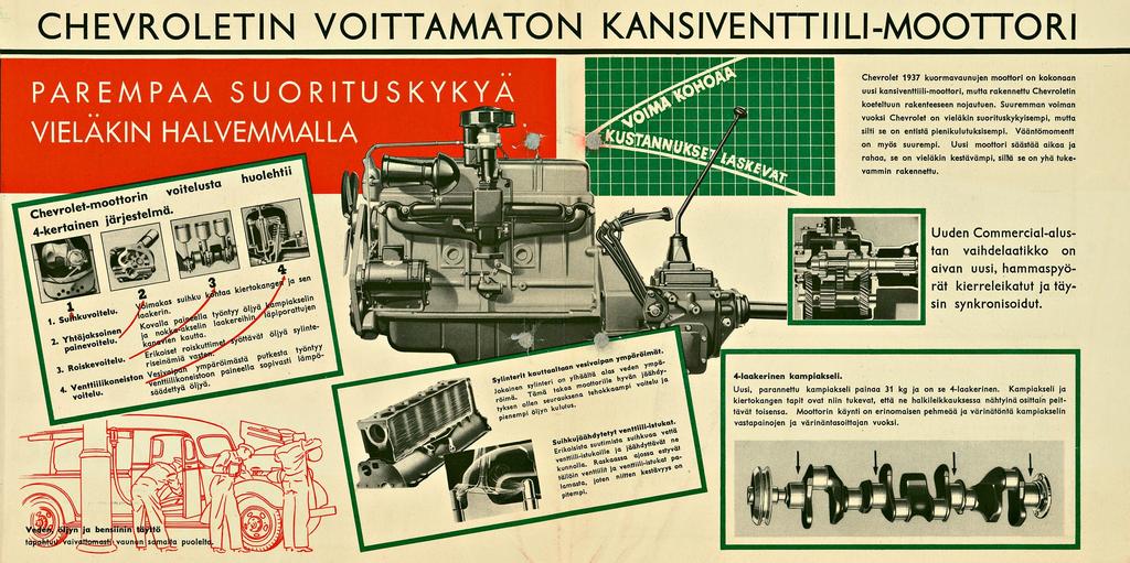 CHEVROLETIN VOITTAMATON KAN SIVE NTT II LI -MOOTTORI PAREMPAA SUORITUSKYKYÄ :S ' VIELÄKIN HALVEMMALLA J Chevrolet 197 kuormavaunujen moottori on kokonaan uusi kansiventtiili-moottori, mutta