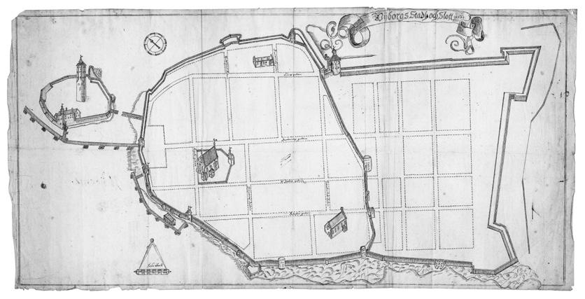 Suunnitelma Viipurin uudeksi asemakaavaksi 1640-luvun alusta.