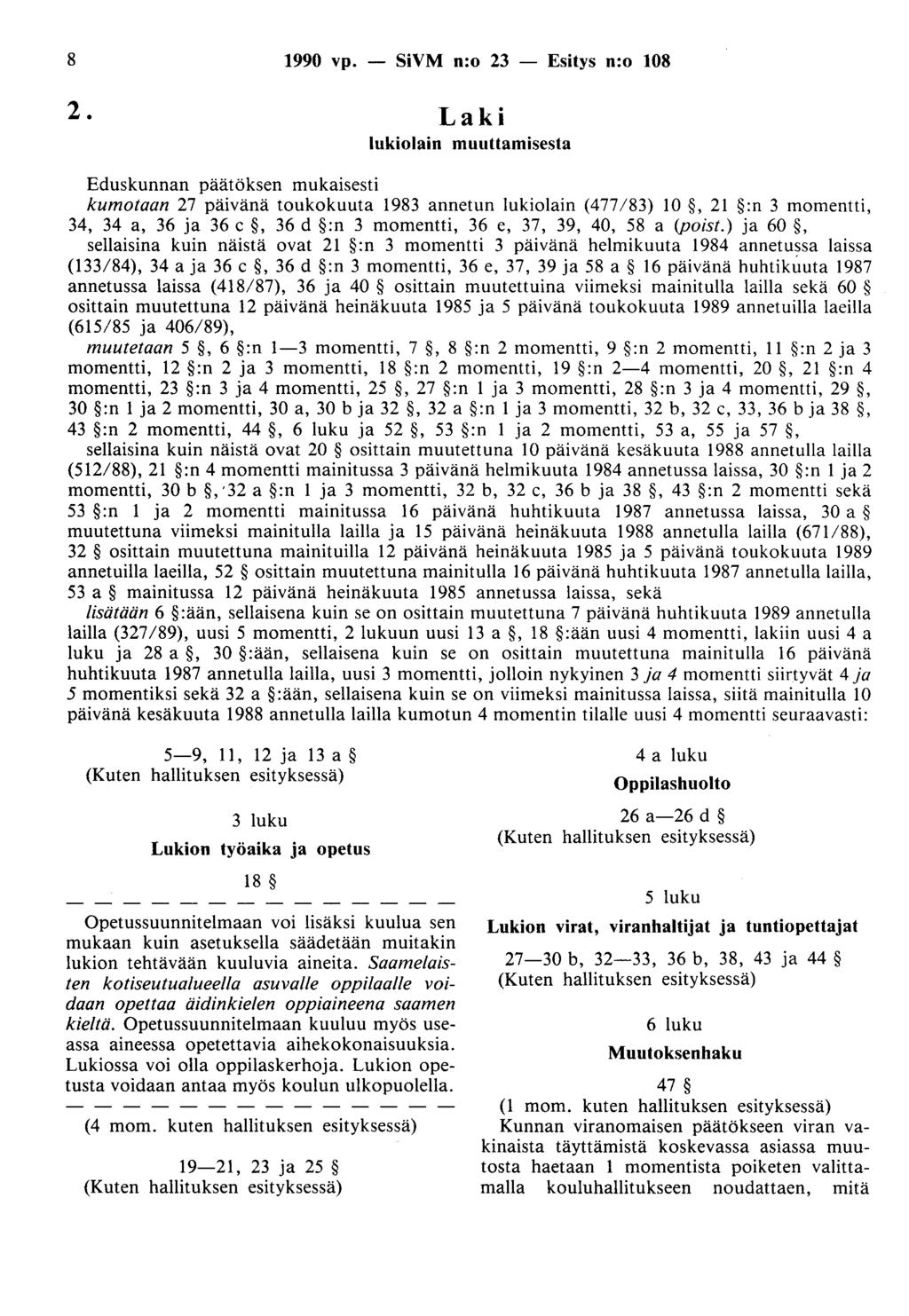 8 1990 vp. - SiVM n:o 23 - Esitys n:o 108 2.