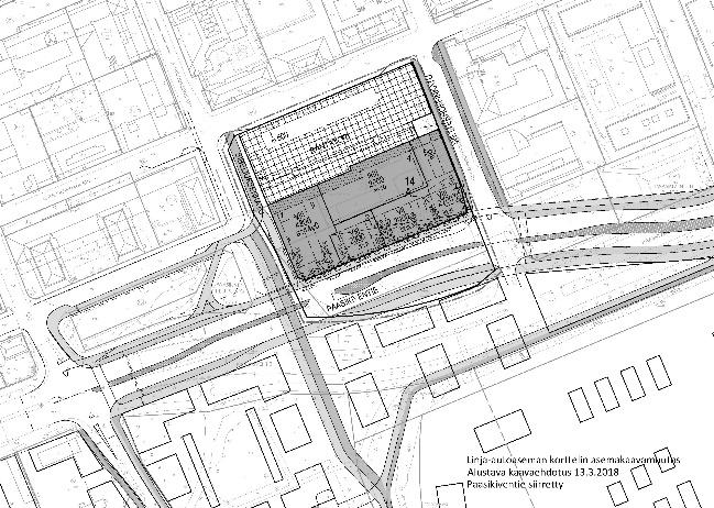 (Lähde: 2545 kaava-aineisto, HML) Linja-autoaseman kortteliin on suunnitteilla uuden linja-autoaseman lisäksi 6-8-kerroksisia kerrostaloja ja