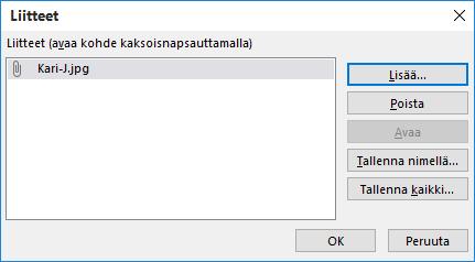 Kuva 100 Kuva lomakkeen kentässä Etsi yhteyshenkilöistä Kari-niminen henkilö.