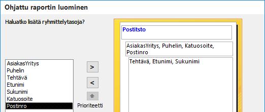Loit aiemmin parametrikyselyn, jota käytät nyt uuden raporttisi perustana. Valitse aluksi siirtymisruudusta Haku paikkakunnittain -kysely.