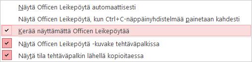 Nämä toiminnot vievät kopioidun tiedon (objektin) Windowsin leikepöydälle (Clipboard). Vain viimeksi leikattu tai kopioitu objekti on palautettavissa uuteen paikkaan, tosin niin monesti kuin haluat.