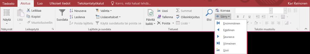 Korvaa (Replace) Korvaa (Replace) -komennon valintaikkunan avulla voit selailla läpi ja korvata tietokannassa toistuvan merkkijonon haluamallasi uudella merkkijonolla.