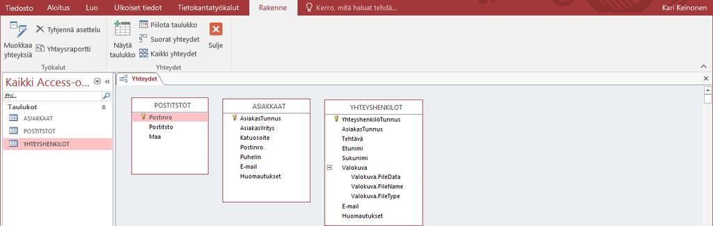 ja napsauta viimeistä taulukkoa Vaihto (Shift) -näppäin alas painettuna.