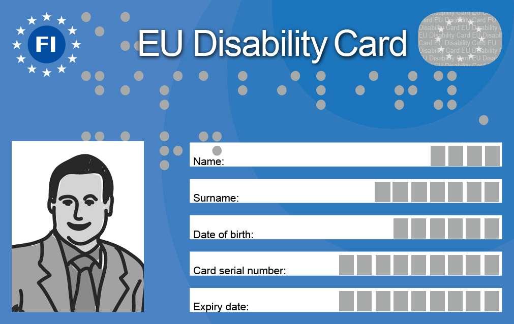 Tämä on EU:n Vammaiskortti.