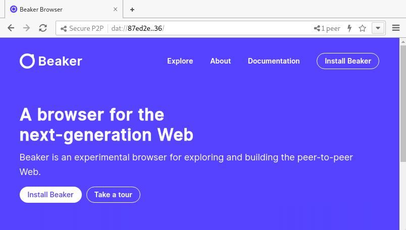 61 Kuva 4. Kuvankaappaus Beaker Browser -selaimesta. [Beaker Browser 2018] Beaker Browserin ympärille on myös kehittymässä ekosysteemi hajautettu verkkosovelluksia.