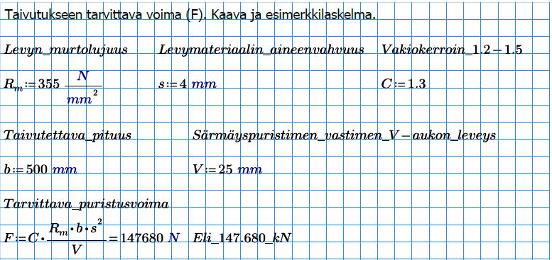 77 Esimerkkilaskelmassa olevan rakenneteräksen S355 tarvittava puristusvoima on 15 % suurempi kuin lujan muovattavan RAEX 355 MC OPTIM -teräksen.