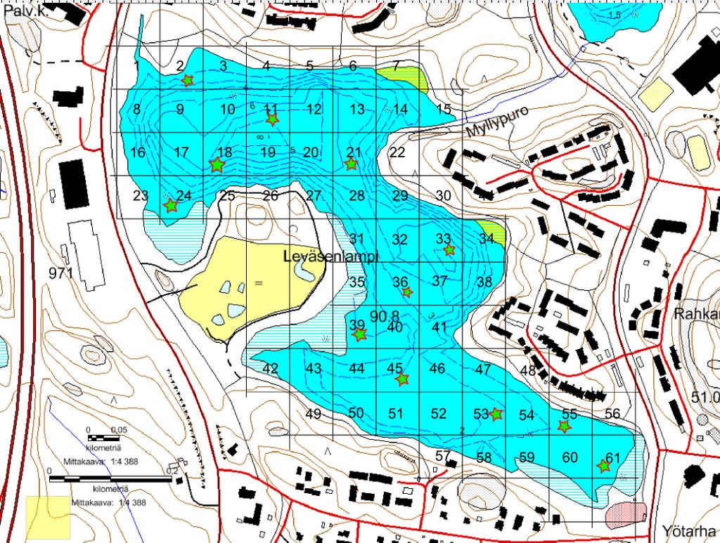 1 Leväsenlampi (04.272.1.093) Leväsenlammen pinta-ala on 24,8 ha, keskisyvyys 2,3 m ja suurin syvyys 8 m.