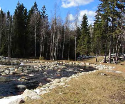 Kuva 14. Sääjärven kalatie ja vanha pato. Kuva 15. Isojärven pohjapato ja venerantaa.