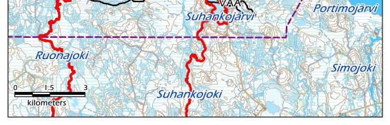 Aluevesien vaikutukset Suhankojoen piileviin ja pohjaeläimiin kestävät noin vuoden pidempään toiminnan jatkuessa edelleen vaihtoehdon VE2+ mukaisesti Pikku-Suhangon louhinnalla.