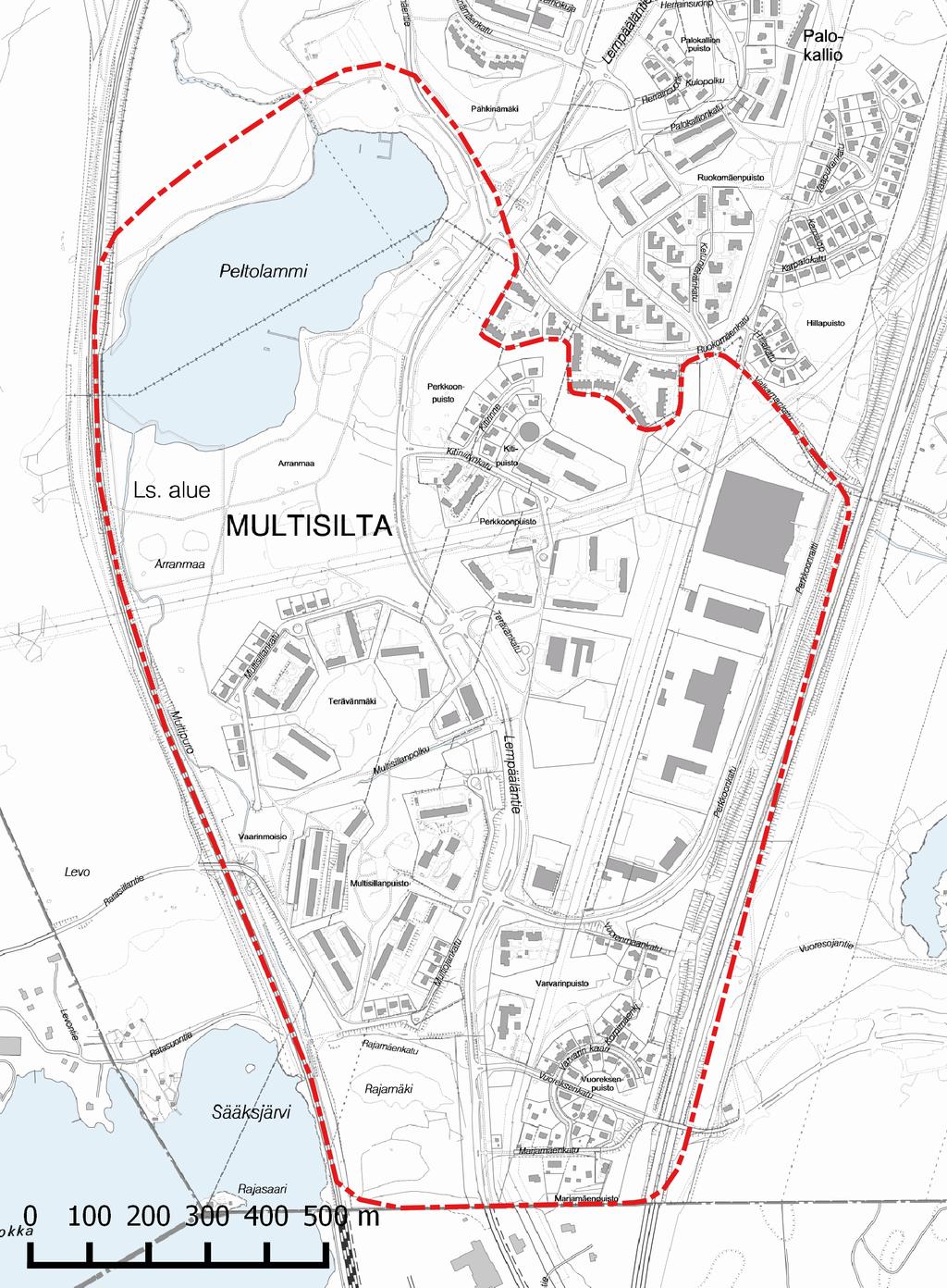 Pohjoisessa alue rajautuu Peltolammin kaupunginosaan, etelässä Tampereen ja Lempäälän rajaan, lännessä Tampere-Helsinki -päärataan ja idässä Tampere-Helsinki -moottoritiehen (VT 3, VT 9).