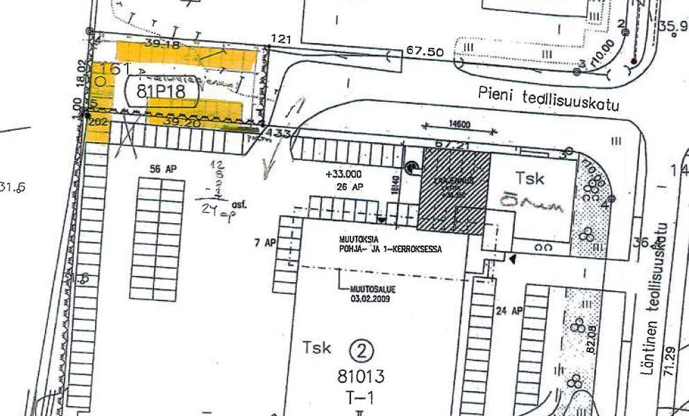 s. 6/ 6 Kuva 6: Uudet pysäköintipaikat (keltainen väri).