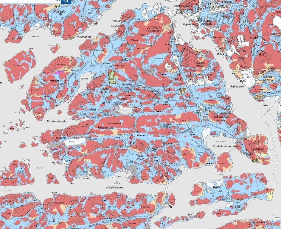 suonia, ja Turun alueella myös suurempia intruusioita. Mikrokliinigraniittien raekoko vaihtelee keskirakeisesta karkearakeiseen.