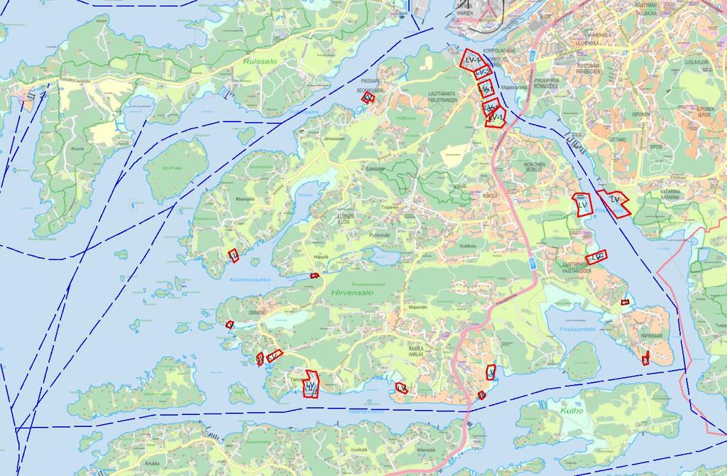 Puuttuvat osuudet punaisella viivalla. Lisäksi varaudutaan pitkällä aikavälillä Häppiläntien ja Maanpääntien pyöräteiden rakentamiseen. Kuva 58.
