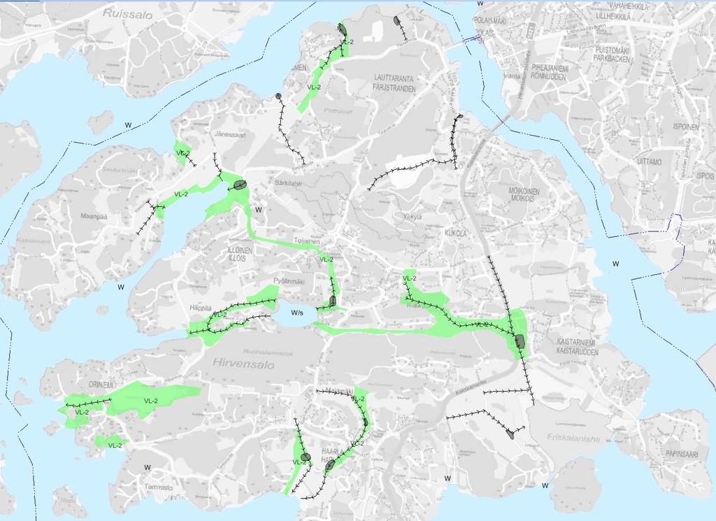 47 alueelta on hidasta. Sijainti lähellä merenpinnan tasoa vaikuttaa myös ojien virtaukseen. Meren pinnan ollessa korkealla ojat eivät purkaudu merelle, vaan vesi seisoo ojissa.
