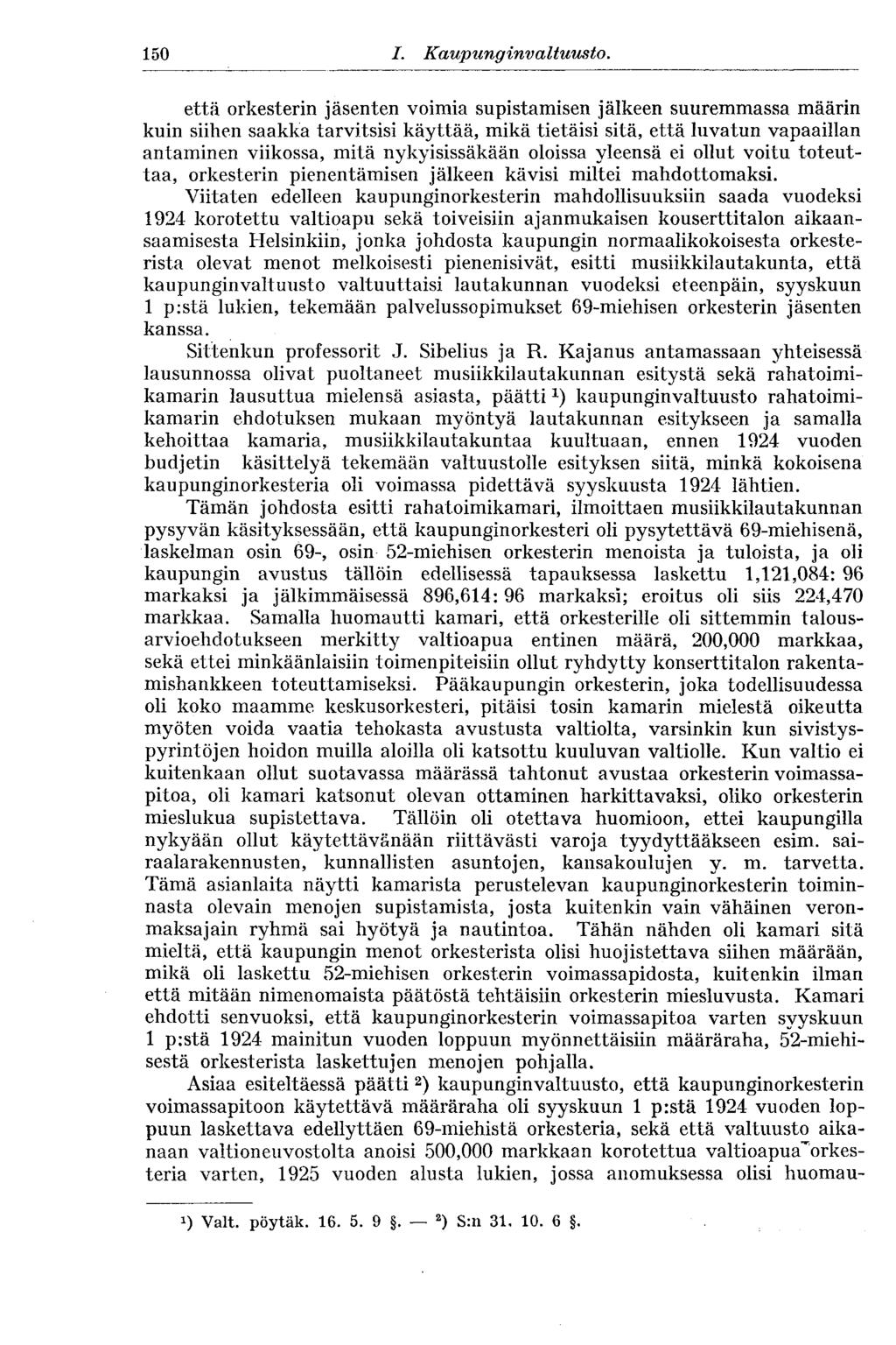 150 I. Kaupunginvaltuus to.
