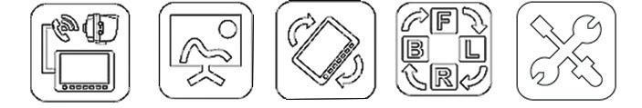 MENU 705-00008 4. Display and camera dimensions 8 mm 70.4mm E N mm 75mm 06mm 5 Installation 5. Notice in mounting Install the monitor in a location with at least 5 cm of free space around the monitor.