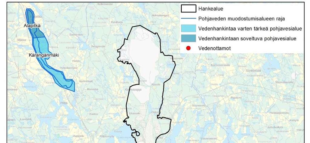 Kuva 7-3. Pohjavesialueet.