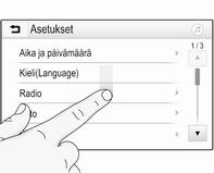 Siirrä vierityspalkin liukusäädintä ylös ja alas sormellasi. Palaa luettelon yläosaan koskettamalla luettelon otsikkoa.