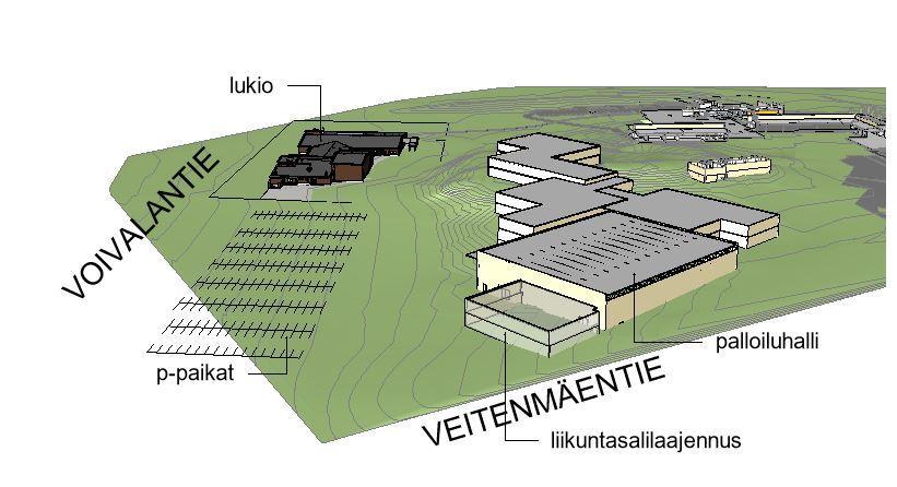 8, TEL 15.1.2019 17:00 / Liite: Valkeavuoren hankesuunnitelma TEK 15.1.2019 liite... Sivu 71 Hallin rakentamispaikka päätetään joulukuussa 2018.