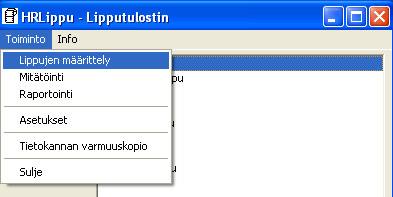 / "! " '! ) KL# # Järjestysnumerolla liput saadaan haluttuun järjestykseen lipputulostimen käyttöliittymään.