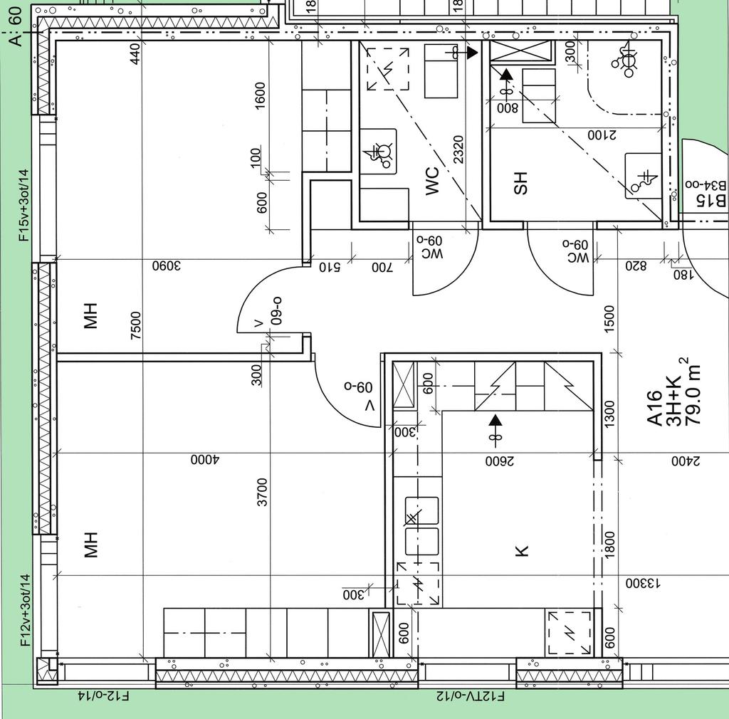 231 Mikä on huoneiston koko? 3 H + K 79.00 m² Mitä laitteita on suihkuhuoneessa?