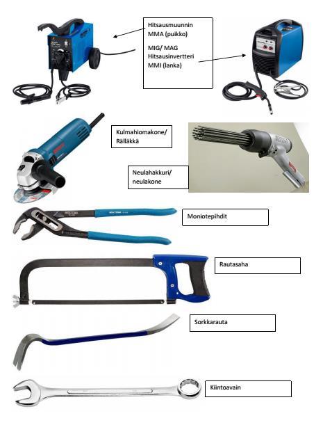 33 Welding transformers Angle grinder Pneumatic needle gun