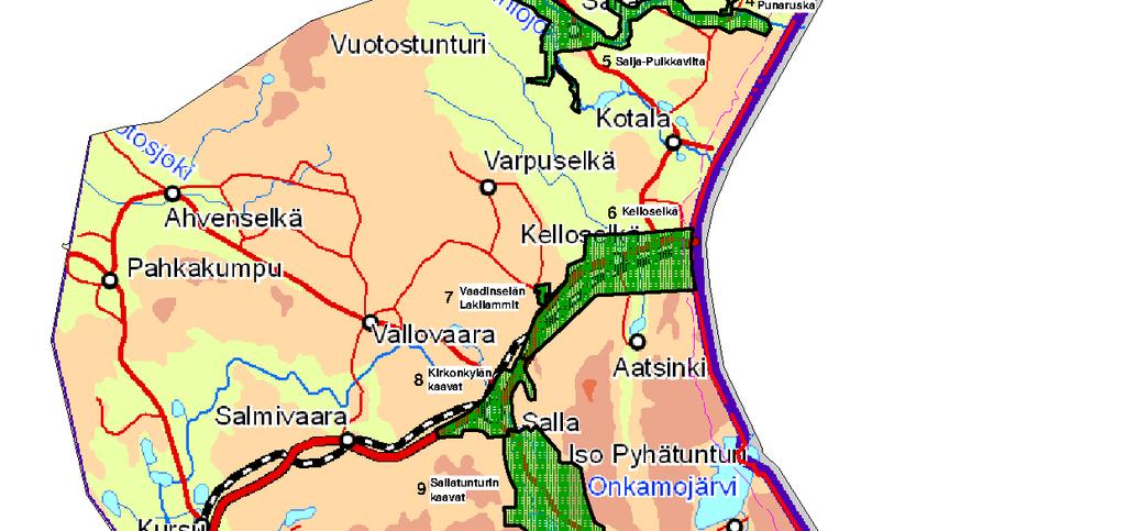 Vaadinselän Lakilampien ranta-asemakaava 8. Kirkonkylän kaavat: - Kirkonkylän osayleiskaava - Kirkonkylän asemakaava 9.