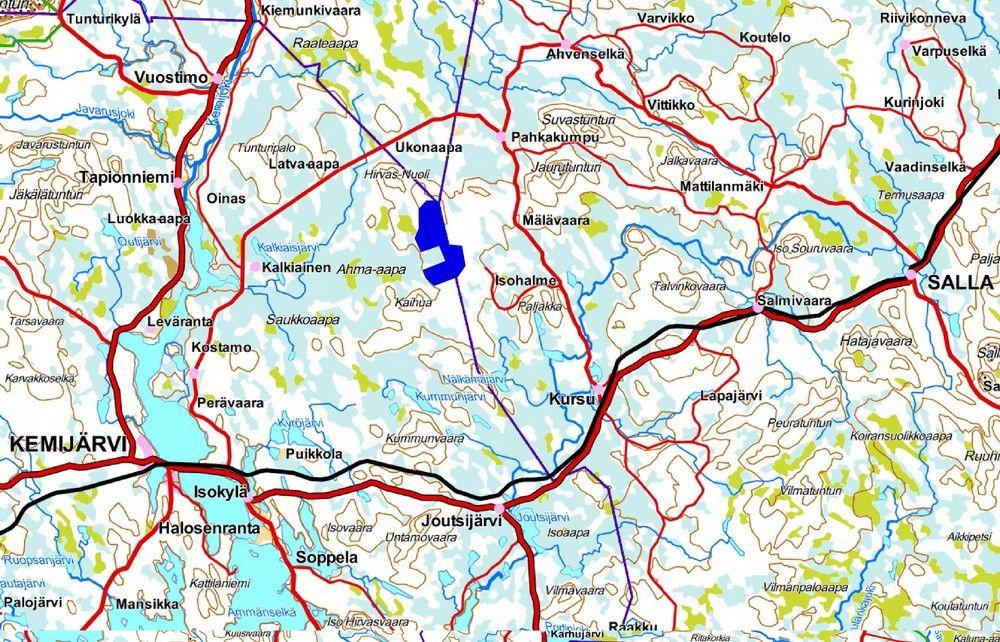 3 1. Perustiedot Inventointialue: Nuolivaaran tuulipuiston suunnittelualue Kemijärven ja Sallan yhteismetsissä Kemijärven keskustasta 23,2 26,6 km koilliseen Tilaaja: Sito Oy Hankeomistaja: WPD