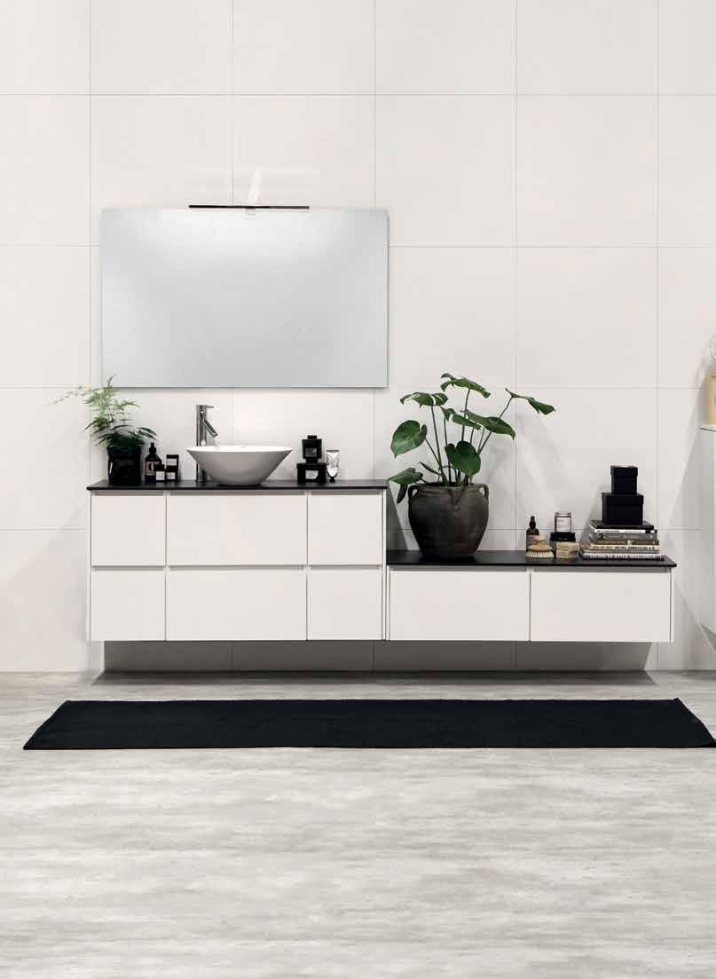 Lifestyle Concept Pesuallasratkaisusa on erilaista, korkea tai matala posliini, sekä maja-altaat kuten Tässä, Loop. NORO LIFESTYLE CONCEPT 1200 malli 135.