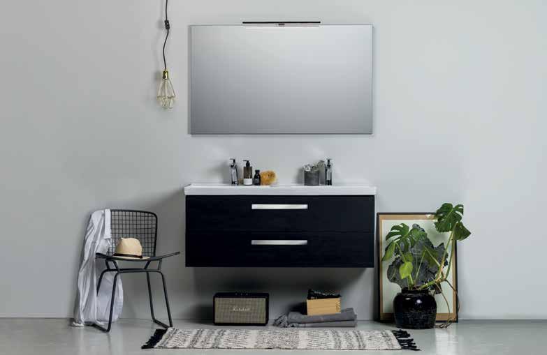 NORO RELOUNGE 1200, musta matta, vaneria, FLEX-PEILI ja FLEX LED-LAMPPU, 1 766.