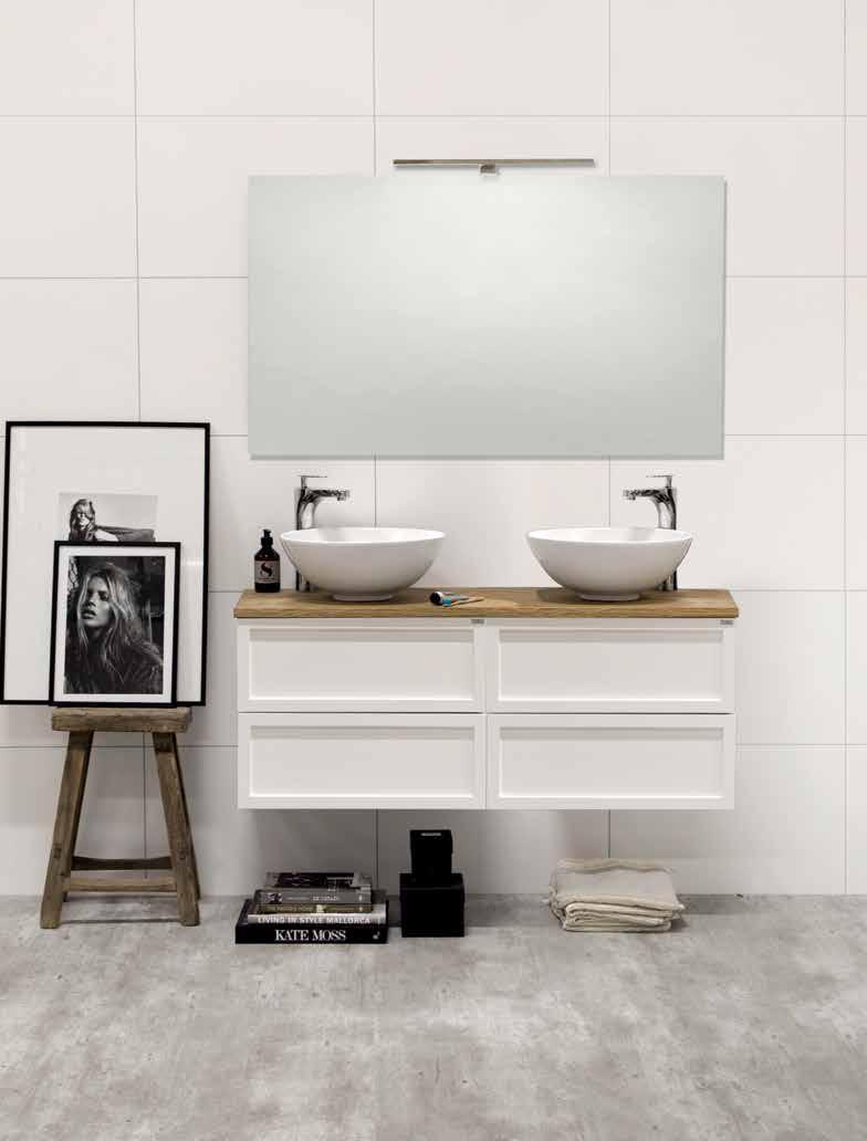 Seaside FLEX 1200 PEILI SEKÄ LED-LAMPPU 328 SEASIDE 1200 DUO PESUALLASKAAPPI 1 635 NORO SEASIDE 1200, matta valkoinen kehys